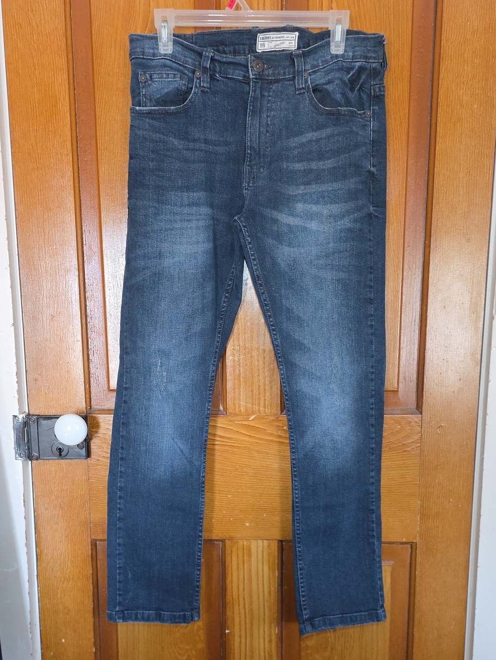 Alexander Julian Men's Slim Straight Jeans in Washed Dark Blue